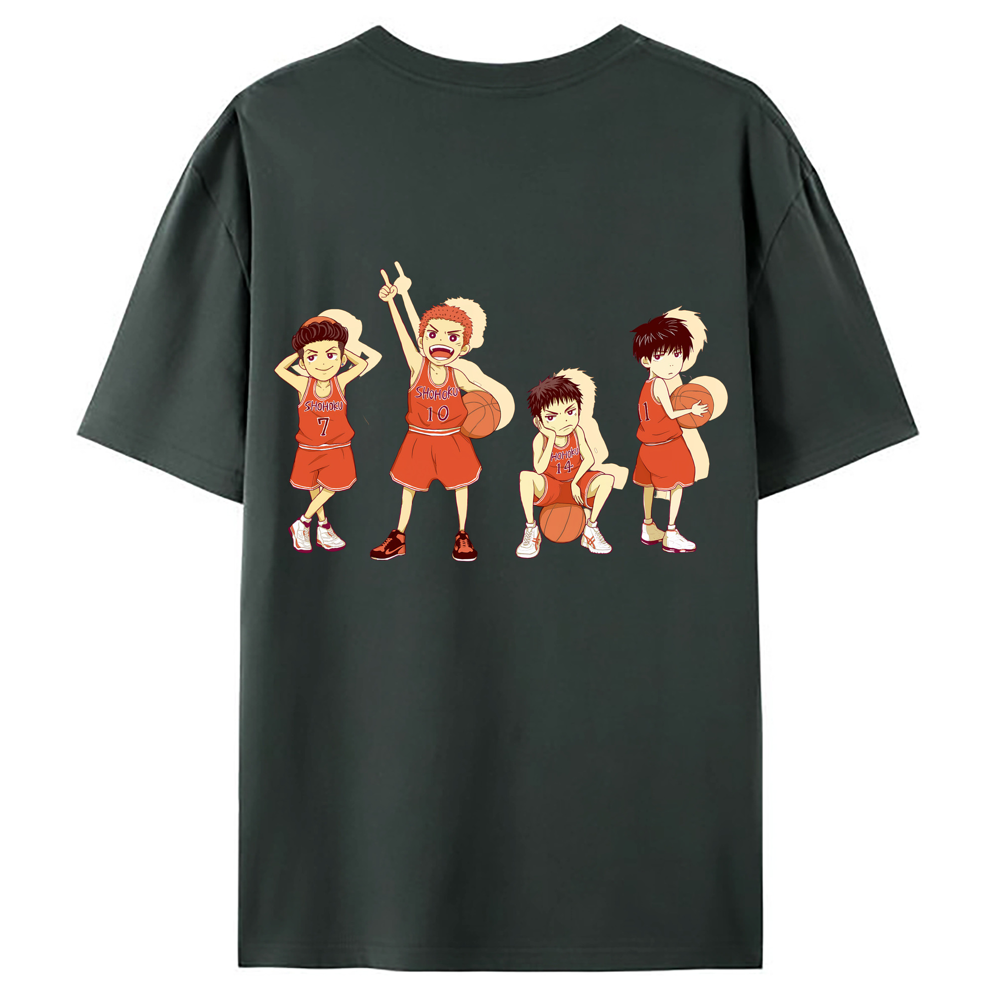 （画像用） SLAM DUNK／スラムダンク 綿100％ メンズ半袖Tシャツ（バックプリント） 通気性
